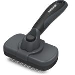 Swihauk Cepillo de limpieza automática - Herramienta de aseo para mascotas con menos caída de pelo para perros y gatos, adecuada para mascotas con muda y pelo, con accesorios para mascotas, azul
