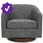 Hot Sale Reception Barrel Chairs Armchair Modern Velvet Swivel Lounge Accent Chair With Wood Base